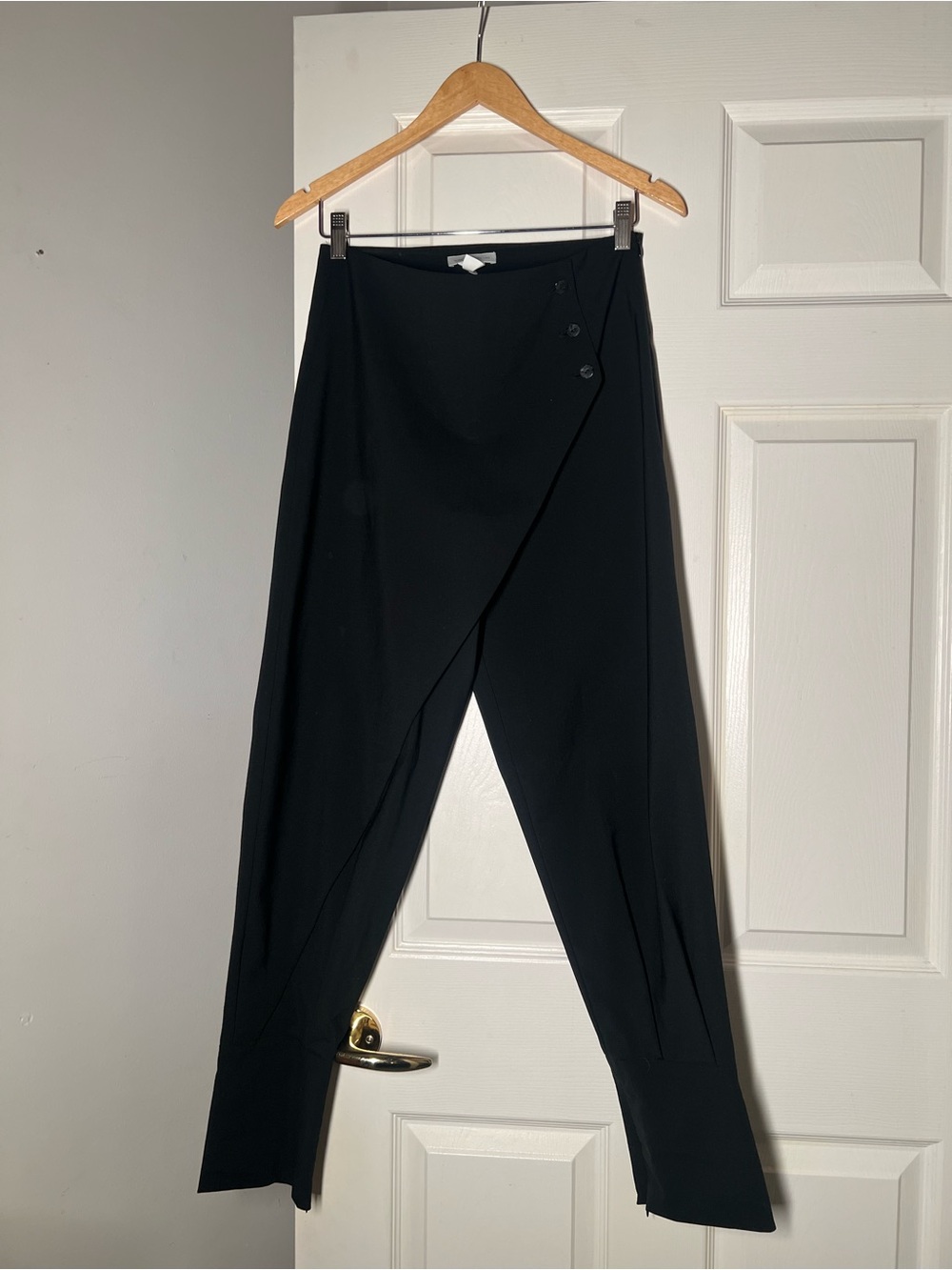 Sarah Pacini Black Wrap-Front Trousers